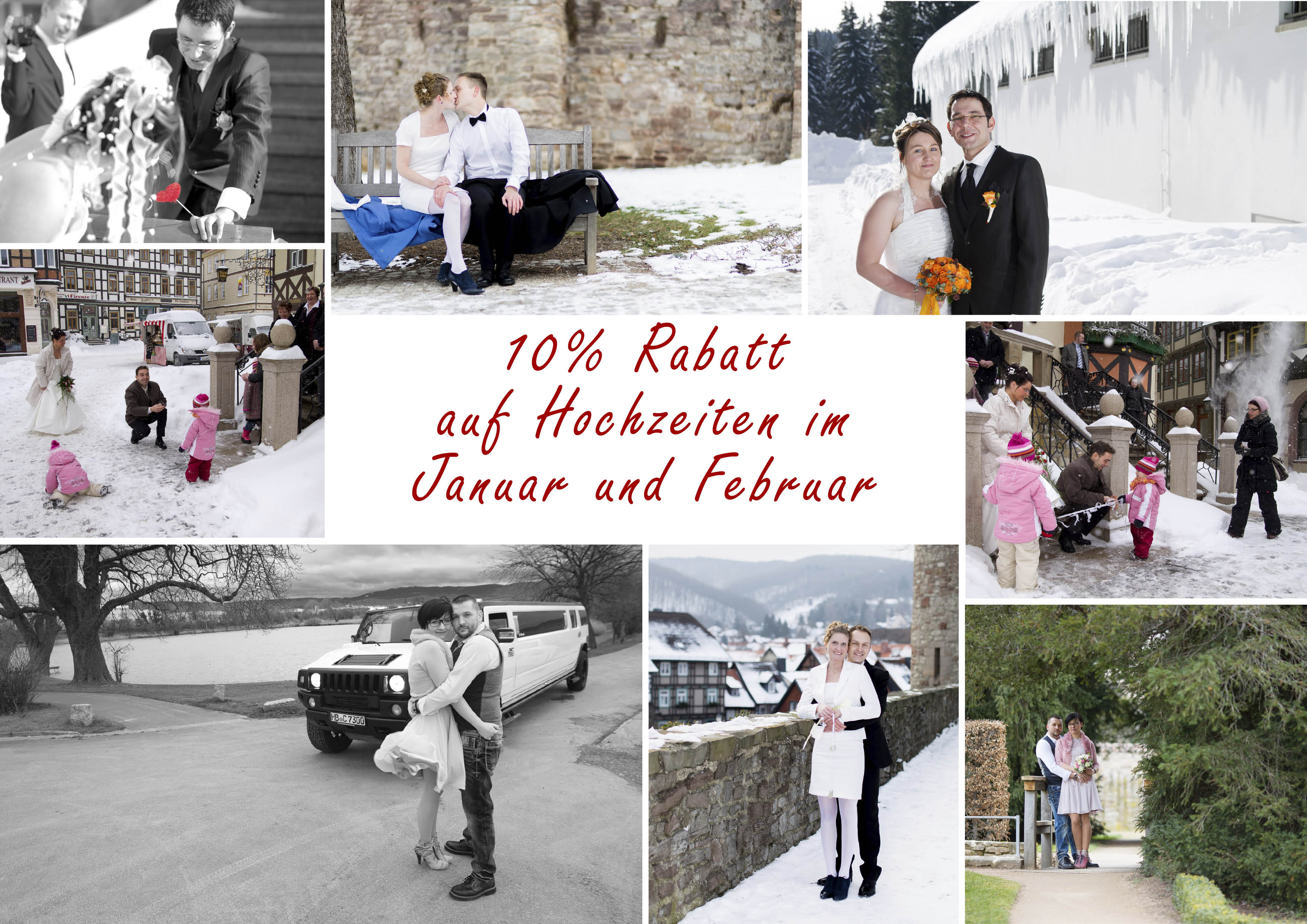 10% Rabatt auf Hochzeiten im Januar und Februar